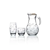 Decocia Pudgy 25 Parça 12 Kişilik  Su ve Meşrubat Kesme Bardak Seti Sürgün Desenli thumbnail 1