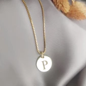 Vaoov 925 Ayar Gümüş Harfli Plaka Venezia Zincir Kolye thumbnail 5