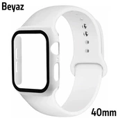 Apple Watch 4-5-6 40mm Silikon Kordon Kayış ve Ekran Koruyucu Kılıf - 6