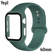 Apple Watch 4-5-6 40mm Silikon Kordon Kayış ve Ekran Koruyucu Kılıf - 10