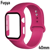 Apple Watch 4-5-6 40mm Silikon Kordon Kayış ve Ekran Koruyucu Kılıf - 8