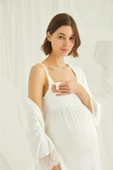 Monamise 18433 Ekru Hamile Lohusa 3 Lü Pijama  Sabahlık Tk - 5