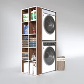 Kenzlife çamaşır-kurutma makinesi dolabı bolodenka sol cvz 180*090*60 banyo kapaksız arkalıksız thumbnail 2