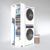 Kenzlife Çamaşır-Kurutma Makinesi Dolabı Demyan Sol Byz 180*090*60 Banyo Kapaksız Arkalıksız - 2