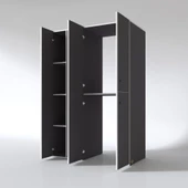 Kenzlife çamaşır-kurutma makinesi dolabı kapaklı yaromira sol gri 180*120*60 banyo arkalıksız thumbnail 3