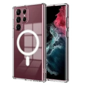 Vendas Samsung Galaxy S23 Ultra Uyumlu Magsafe Şarj Özellikli Shock Proof Şeffaf Silikon Kılıf - 1