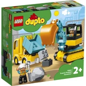 LEGO Duplo 10931 İnşaat Kamyonu ve Paletli Kazıcı (20 Parça) thumbnail 1