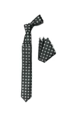 Cengiz İnler Puantiye Desenli Mendilli İnce Mikrofiber Erkek Kravat Aksesuar - 1