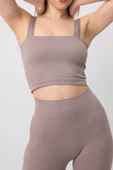 DoReMi Seamless Fitilli Kare Yaka Kalın Askılı Spor Sütyen - 1