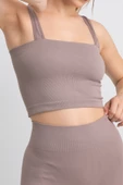 DoReMi Seamless Fitilli Kare Yaka Kalın Askılı Spor Sütyen - 8
