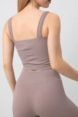 DoReMi Seamless Fitilli Kare Yaka Kalın Askılı Spor Sütyen - 7