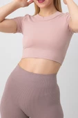 DoReMi Seamless Fitilli Spor Crop Tişört thumbnail 1