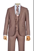 Cengiz İnler Kırçıl Tek Düğme 6 Drop Yelekli Slim Fit Erkek Takım Elbise - 7