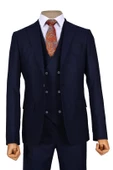 Cengiz İnler Çizgili Kırçıl Desen Tek Düğme 6 Drop Yelekli Slim Fit Erkek Takım Elbise - 2
