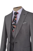 Cengiz İnler Armür Kırçıl Desen Tek Düğme 6 Drop Yelekli Slim Fit Erkek Takım Elbise - 3