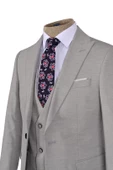Cengiz İnler Armür Kırçıl Desen Tek Düğme 6 Drop Yelekli Slim Fit Erkek Takım Elbise - 7