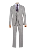 Cengiz İnler Armür Kırçıl Desen Tek Düğme 6 Drop Yelekli Slim Fit Erkek Takım Elbise - 5