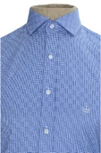 Cengiz İnler Standart Yaka Dört Çizgi Kare Desen Oxford Slim Fit Erkek Pamuk Gömlek - 1