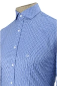 Cengiz İnler Standart Yaka Dört Çizgi Kare Desen Oxford Slim Fit Erkek Pamuk Gömlek - 3