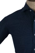 Cengiz İnler Standart Yaka Düz Puantiye Desen Slim Fit Erkek Pamuk Gömlek - 12