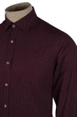 Cengiz İnler Standart Yaka Düz Puantiye Desen Slim Fit Erkek Pamuk Gömlek - 1