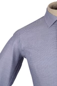 Cengiz İnler Standart Yaka Tetris Desen Oxford Slim Fit Erkek Pamuk Gömlek - 3