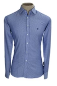 Cengiz İnler Standart Yaka Tetris Desen Oxford Slim Fit Erkek Pamuk Gömlek - 6