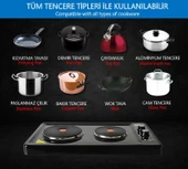 Kunhya İki Gözlü Elektrikli Ocak Siyah Emaye - 6