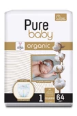 Pure Baby Organik Pamuklu Cırtlı Bez 4lü Paket 1 Numara Yenidogan 256 Adet - 2