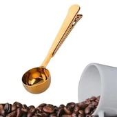 BUFFER® Mandallı Kahve Ölçü Kaşığı Gold Çok Fonksiyonlu Paslanmaz Çelik Kaşık - 1