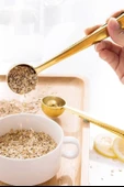 BUFFER® Mandallı Kahve Ölçü Kaşığı Gold Çok Fonksiyonlu Paslanmaz Çelik Kaşık - 10