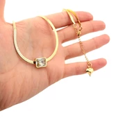 Pigado Paslanmaz Çelik Yılan Derisi Ezme Zincir Baget Kolye thumbnail 2