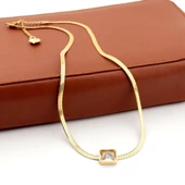 Pigado Paslanmaz Çelik Yılan Derisi Ezme Zincir Baget Kolye thumbnail 1