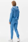Sim Örgü Detaylı Kapüşonlu Eşofman Takım - Mavi thumbnail 6