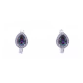 Damla Model Mistik Topaz Taşlı 925 Ayar Gümüş Kadın Üçlü Set - 5