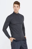 Erkek Yarım Boğazlı Triko Kazak - Antrasit thumbnail 1