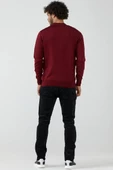 Erkek Şal Yaka Düğmeli Triko Hırka - Bordo thumbnail 2
