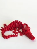 3D Hareketli İskelet Timsah Figürlü Oyuncak - Kırmızı thumbnail 6