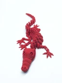 3D Hareketli İskelet Timsah Figürlü Oyuncak - Kırmızı thumbnail 3