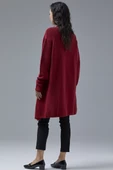 Kadın Cepli Triko Ceket - Kırmızı - 8