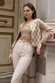 İçi Croplu Hırka Takım - Bej thumbnail 3