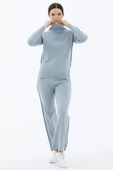 Tam Balıkçı Yaka Kazak Pantolon Triko Takım - Mavi - 2