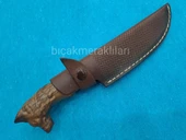 El Yapımı Kurtbaşlı Bıçak 25,5cm Toplam Uzunluk Ahşap Sap - 3