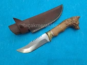 El Yapımı Kurtbaşlı Bıçak 25,5cm Toplam Uzunluk Ahşap Sap - 2