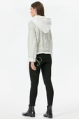Miflon Kombinli  Kapüşonlu Triko Kazak - Kemik thumbnail 5