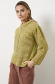 Pullu Fermuarlı Triko Hırka - Hardal thumbnail 4