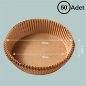 50 Adet Air Fryer Pişirme Kağıdı Tek Kullanımlık Hava Fritöz Yağ Geçirmez Yapışmaz Tabak Model thumbnail 5
