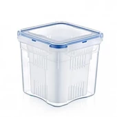 BUFFER® 1,3 Litre Kapasiteli Sızdırmaz Hava Geçirmez Klips Kapaklı Süzgeçli Zeytin Saklama Kabı - 1