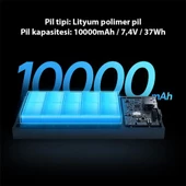 Baseus Premium 30W 10000mAh Dijital Göstergeli Taşınabilir Powerbank, Super Vooc Hızlı Powerbank - 7