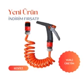 Plasyay Spiral Sulama Yıkama Hortum Musluk Adaptörlü ve Yeni Tetikli Uzun Başlıklı Set - 2